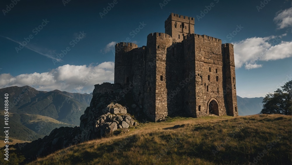 A gentle breeze flows around the archer tower, creating a serene and peaceful atmosphere A gentle breeze flows around the archer tower, creating a serene and peaceful atmosphere