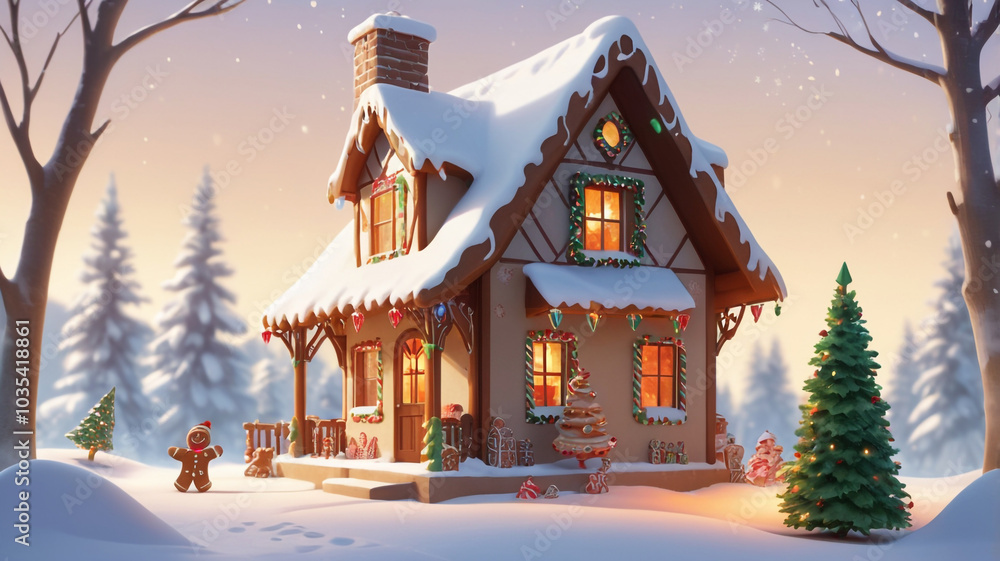 Whimsical Winter Wonderland: Gingerbread Houses and Snow Whimsical Winter Wonderland: Gingerbread Houses and Snow