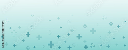 Medical background with blue cross. Pharmacy pattern. Vector abstract border