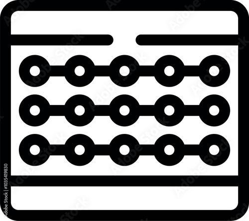This icon represents an abacus, a traditional calculating tool used for arithmetic calculations