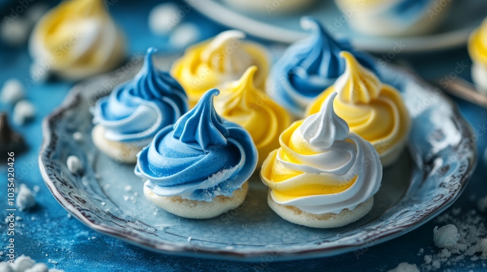 The national colors of Ukraine are blue and yellow meringue, which is a sweet, handmade treat. It's a tasty treat that looks good and works well at any occasion. The national colors of Ukraine are blue and yellow meringue, which is a sweet, handmade treat. It's a tasty treat that looks good and works well at any occasion.