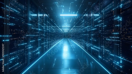 Wallpaper Mural Futuristic Digital Technology Architecture Tunnel with Energy Glow and Connectivity Concept Torontodigital.ca