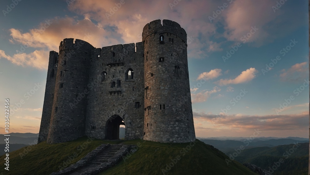 A majestic archer tower atop a rocky cliff A majestic archer tower atop a rocky cliff