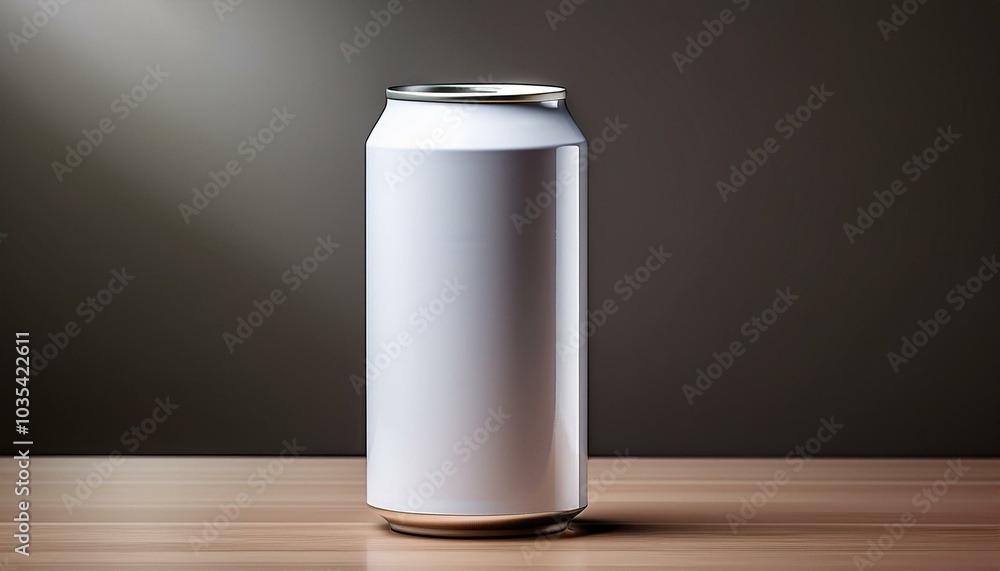 a blank beverage can on a table that can be designed neutral background a blank beverage can on a table that can be designed neutral background