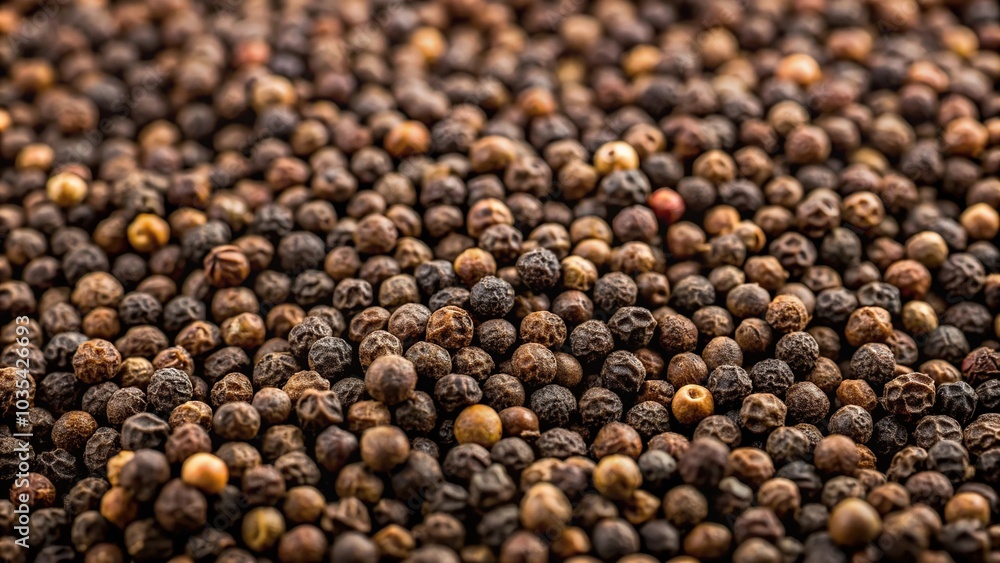 Low angle view of black pepper seeds background Low angle view of black pepper seeds background