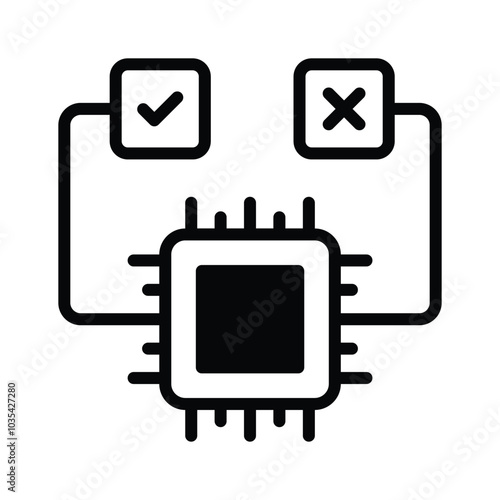 Ai decision system icon in trendy style, ready to use vector