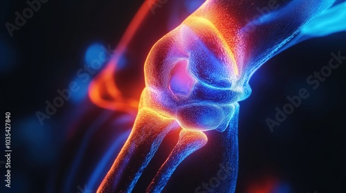 X-ray of the damaged luminous knee