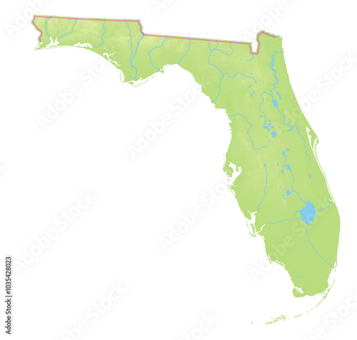 Map of the State Florida (US).