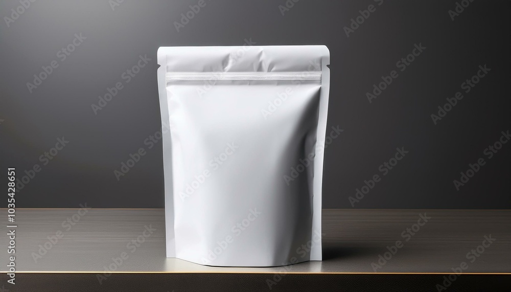 a blank packaging bag on a table that can be designed neutral background a blank packaging bag on a table that can be designed neutral background