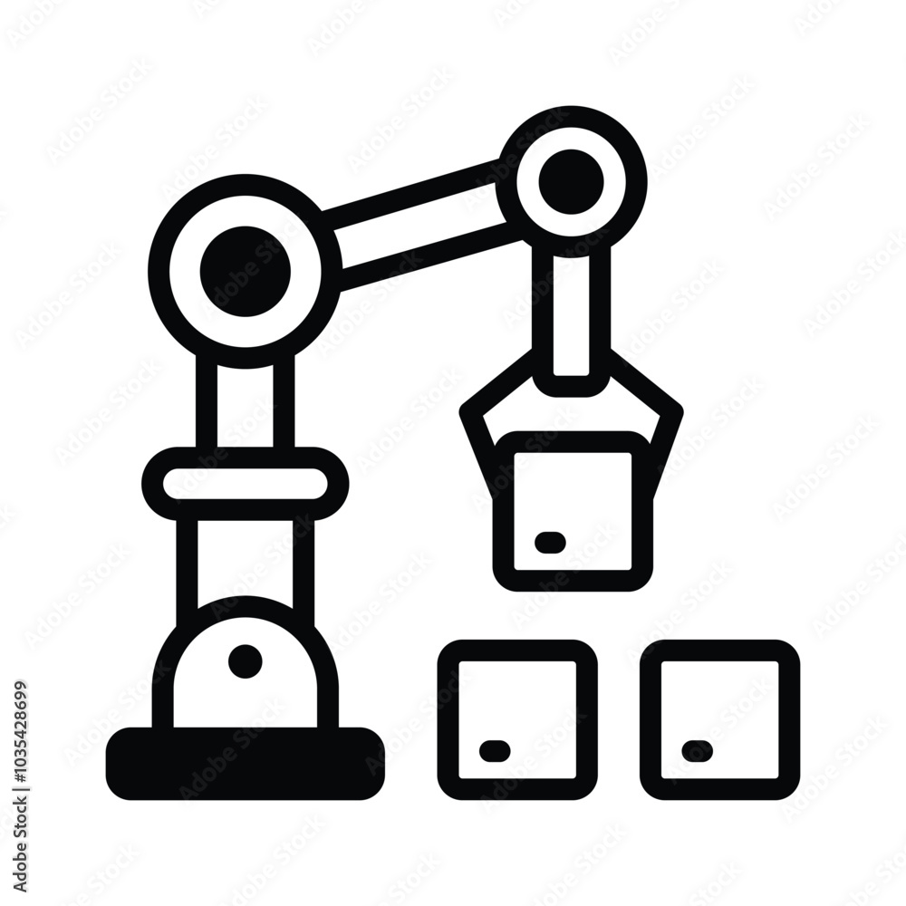 Robotic automation, an amazing icon of robotic manufacturing vector Robotic automation, an amazing icon of robotic manufacturing vector