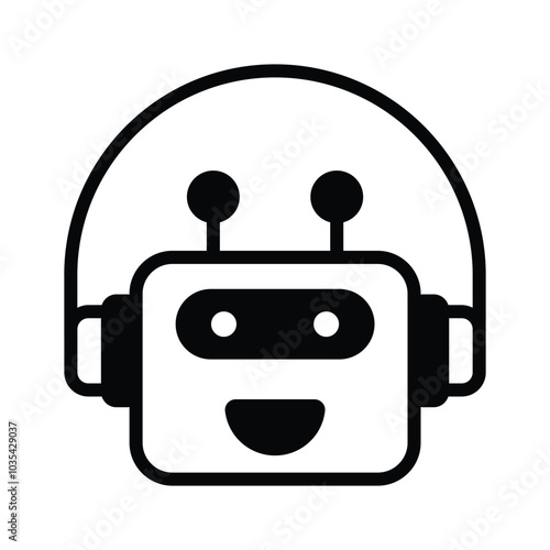 Robot assistant vector, robotic support icon design