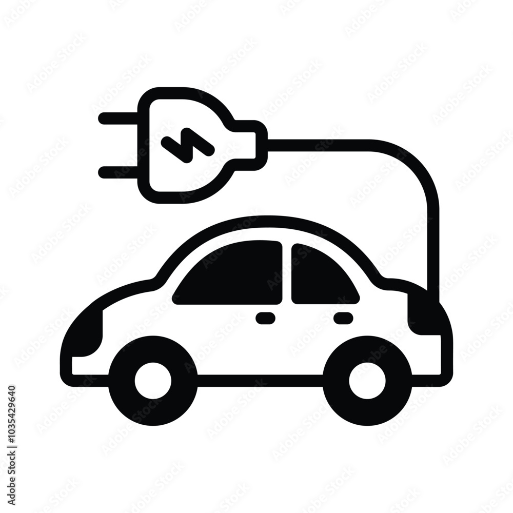 Modern style icon of electric car, ready to premium use Modern style icon of electric car, ready to premium use
