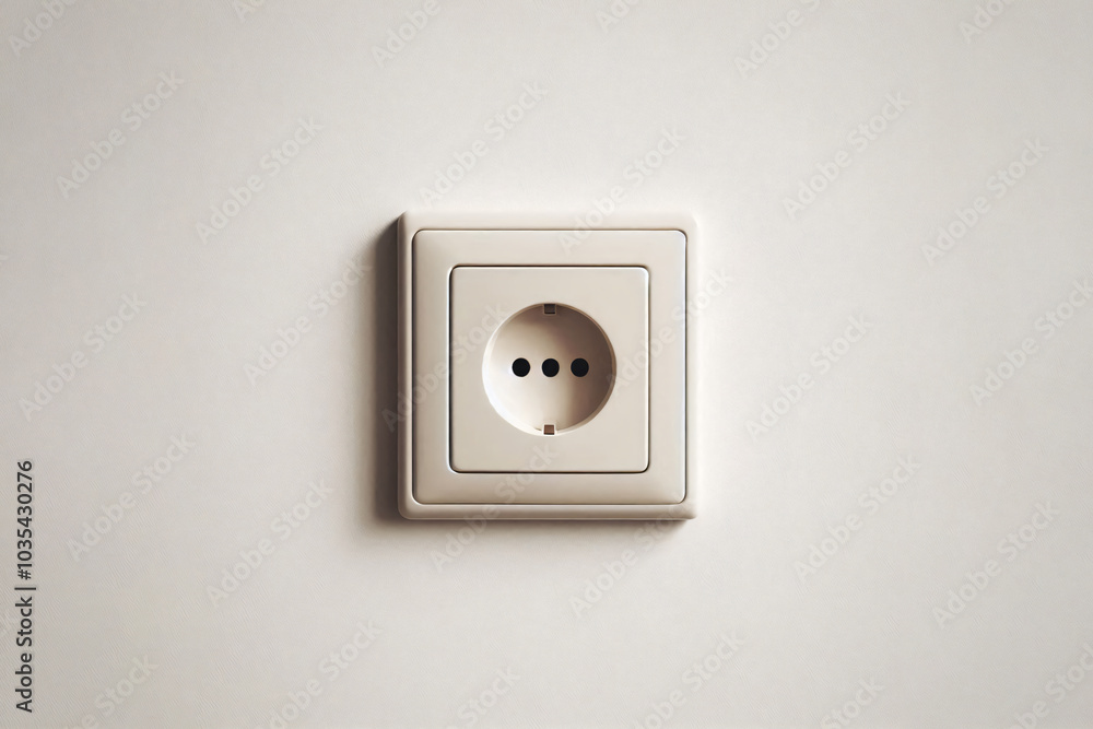 White socket on the wall. European standard White socket on the wall. European standard
