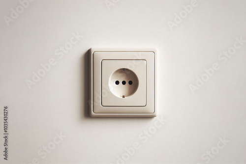 White socket on the wall. European standard