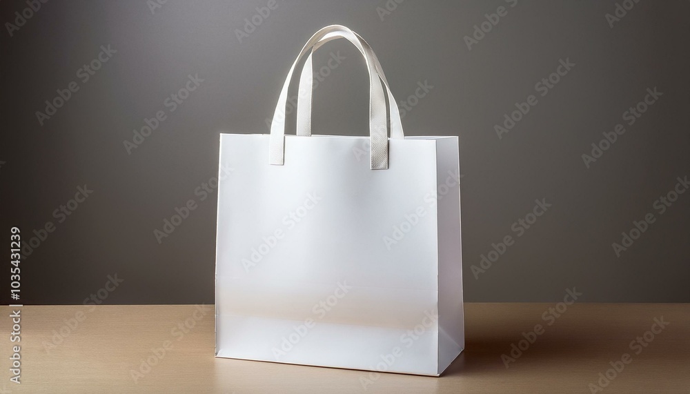 a blank shopping bag on a table that can be designed neutral background a blank shopping bag on a table that can be designed neutral background