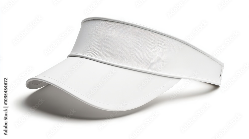 Fototapeta premium Visor: White Baseball Cap Apparel on Blank White Background