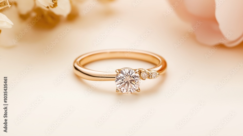 Elegant women's ring with delicate design on soft background for jewelry display or gift inspiration Elegant women's ring with delicate design on soft background for jewelry display or gift inspiration