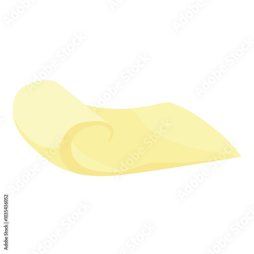 Yellow creamy piece of butter isolated on white background