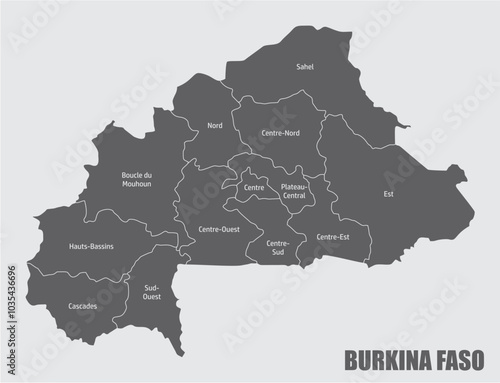 Burkina Faso administrative map