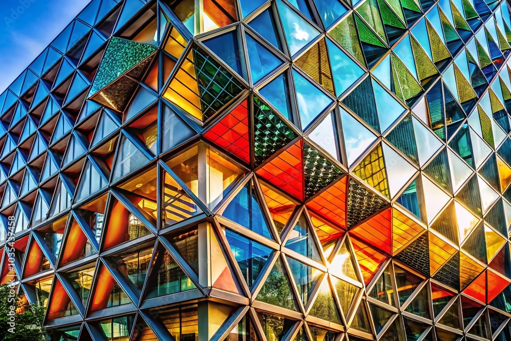 Fototapeta premium Innovative Architectural Design Showcasing Modern Structures and Unique Geometry in Urban Settings