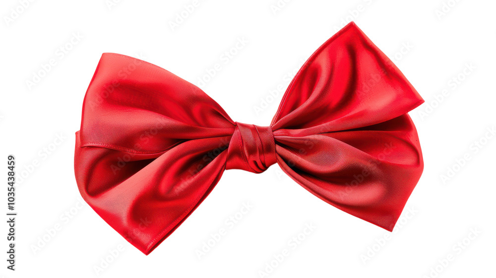 Bright Red Bow Isolated on a White Background Perfect for Gift Wrapping and Holiday Decorations Adorned with Traditional Ties Bright Red Bow Isolated on a White Background Perfect for Gift Wrapping and Holiday Decorations Adorned with Traditional Ties