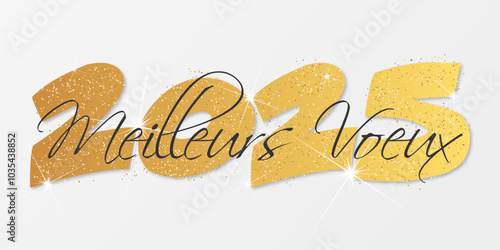 Bonne année - meilleurs vœux 2025 - vecteur pour affiche, bannière, salutation et célébration du nouvel an 2025.	