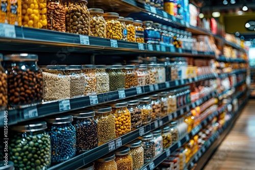 close up of interior of a grocery store,