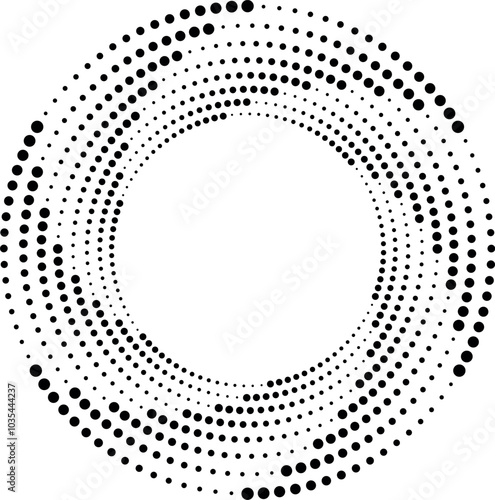 Round dot frame. Dynamic gradient motion effect