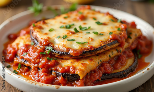 Eggplant Parmesan with Marinara Sauce photo