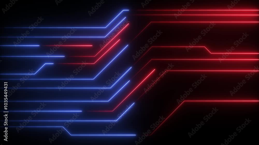 Blue purple neon abstract futuristic tech background with circuit board lines. Seamless looping glowing chip motion design. Video animation Ultra HD 4K Blue purple neon abstract futuristic tech background with circuit board lines. Seamless looping glowing chip motion design. Video animation Ultra HD 4K