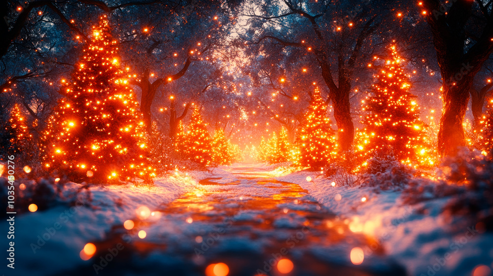 Beautiful winter forest, foggy sunrise Beautiful winter forest, foggy sunrise