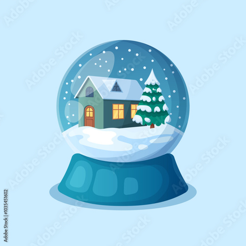 Set of Merry christmas glass ball vector icon