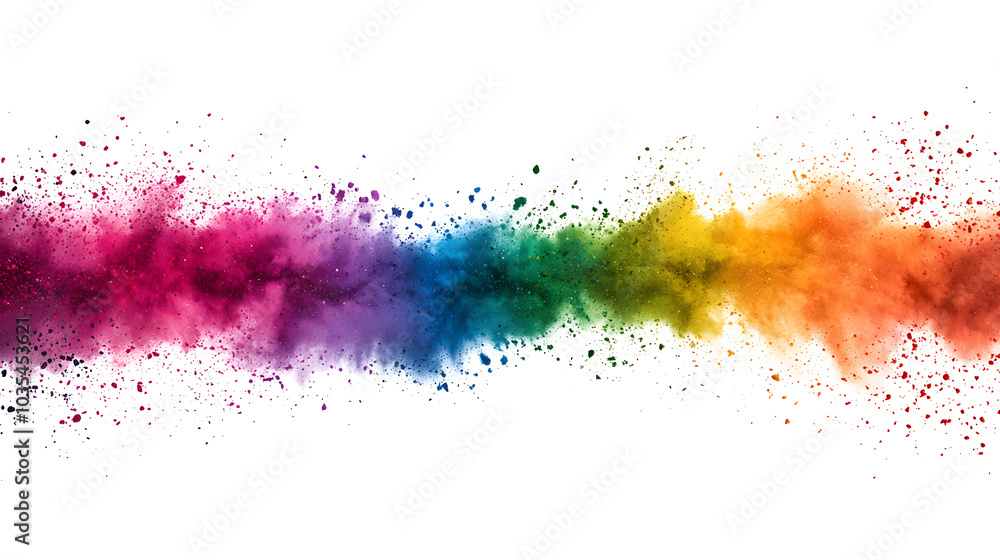 Colorful abstract powder explosion on white background Colorful abstract powder explosion on white background