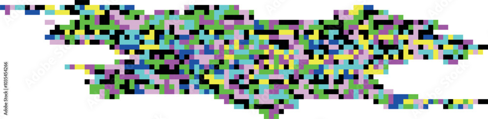 A colorful pixelated image with a black and white background A colorful pixelated image with a black and white background
