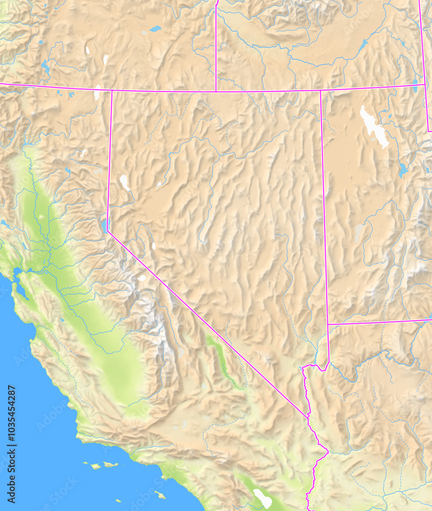 Map of the State Nevada (US). Map of the State Nevada (US).