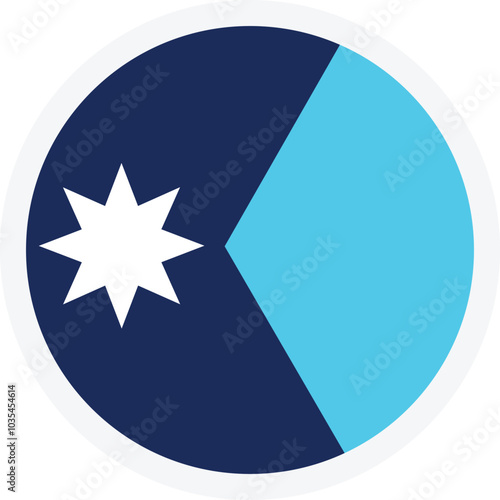 Flag the US state of Minnesota. Round icon on transparent background. Vector icon for mobile apps, UI or web design