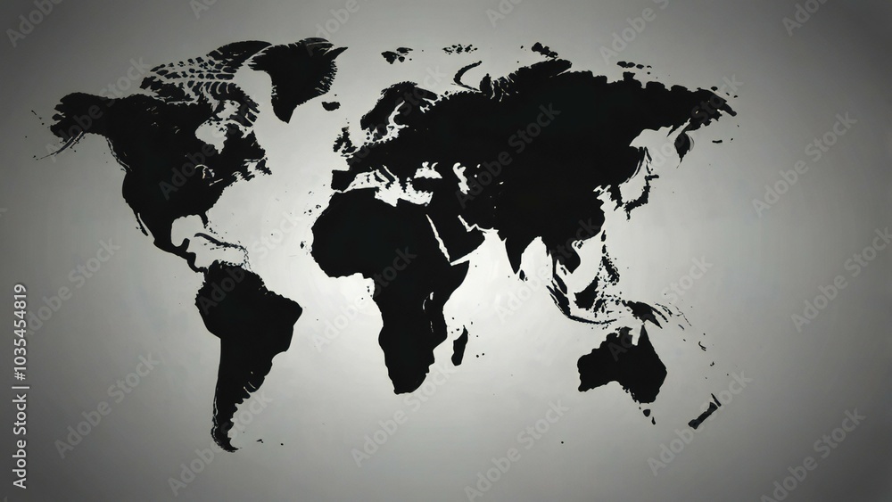Naklejka premium world map on black