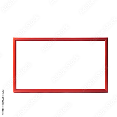 Horizontal red picture frame, Red Picture Frame, Simple Red Photo Frame Isolated.