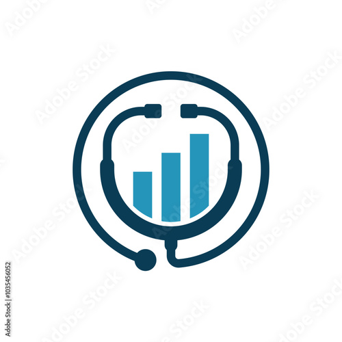 Stethoscope with financial logo design concept