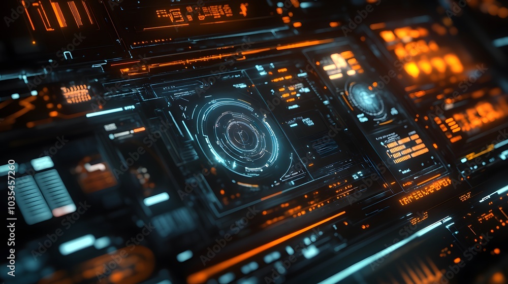 Naklejka premium Composite image of abstract technology interface. 