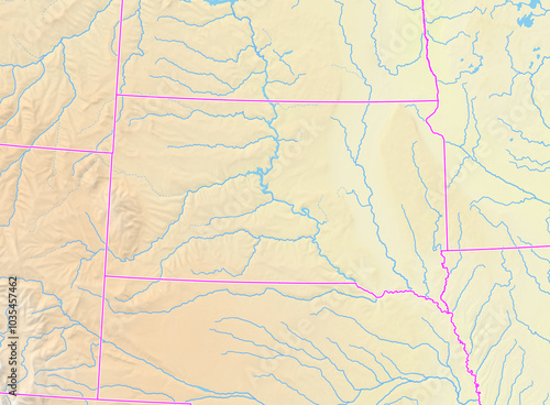 Map of the State South Dakota (US).