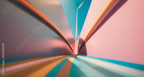 Wallpaper Mural Vibrant Geometric Tunnel - Abstract Artwork. Torontodigital.ca