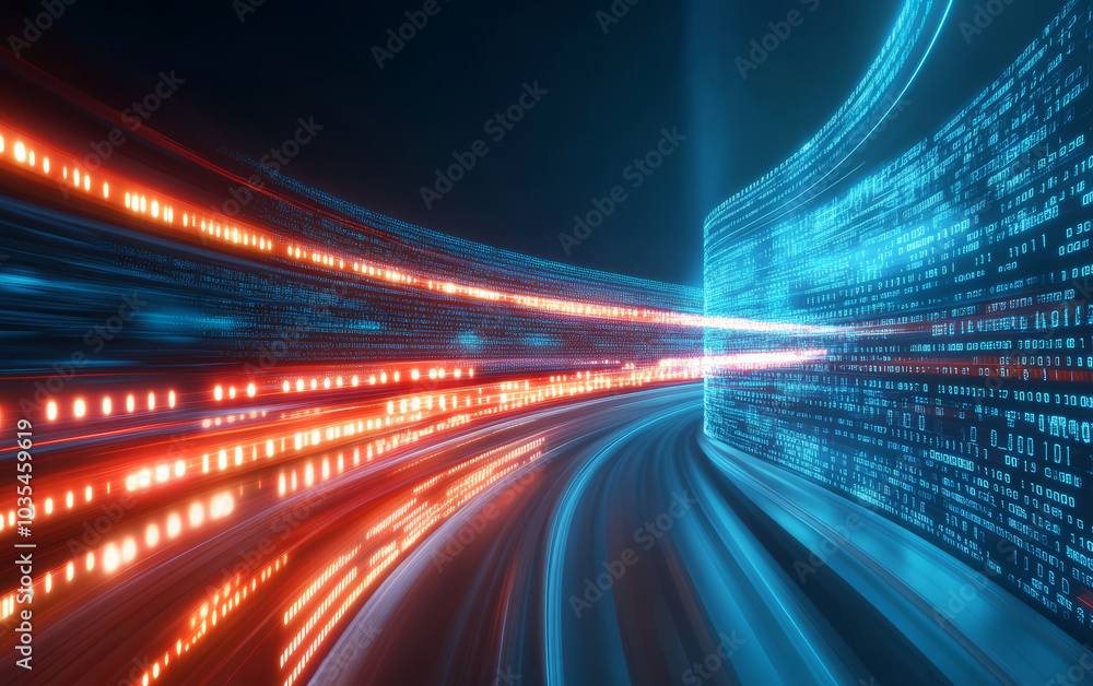 The background of future technology made up of particle elements and rays The background of future technology made up of particle elements and rays