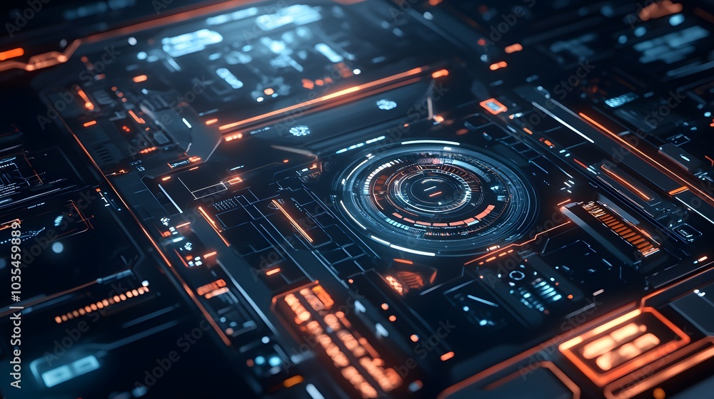 Composite image of abstract technology interface. Composite image of abstract technology interface.