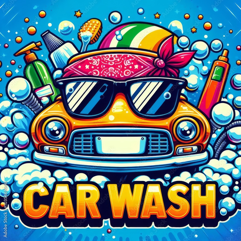 Fototapeta premium car wash poster