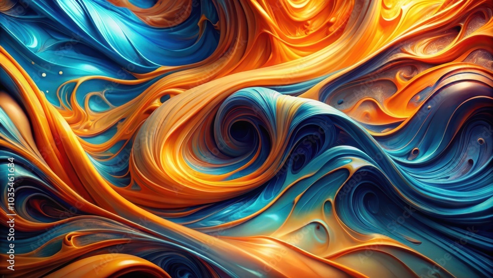 Abstract Swirls of Vibrant Blue and Orange Liquid Create a Hypnotic and Dynamic Visual Experience Abstract Swirls of Vibrant Blue and Orange Liquid Create a Hypnotic and Dynamic Visual Experience