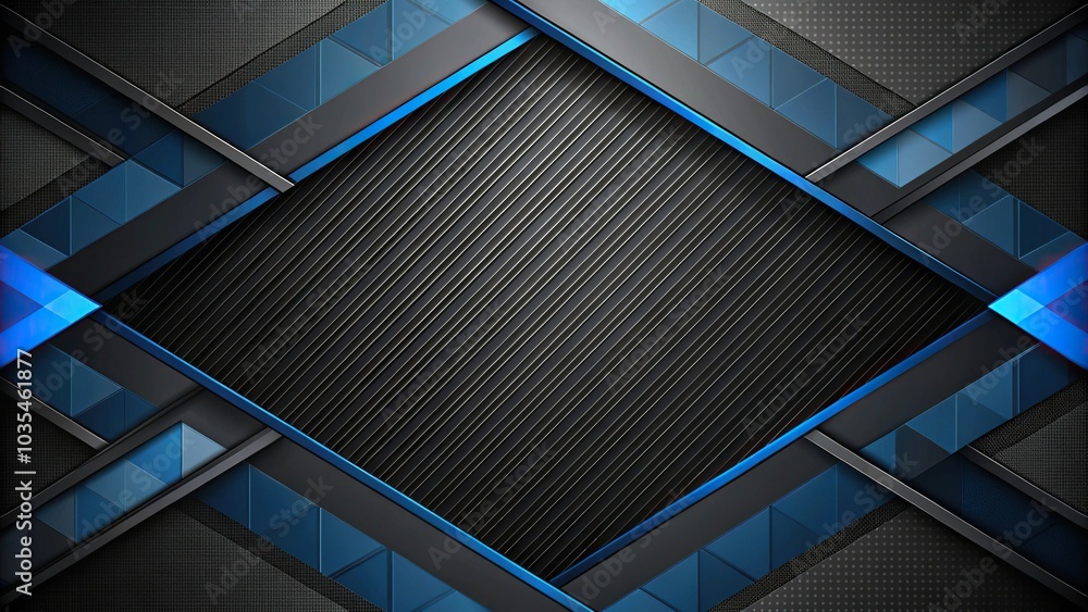Obraz premium abstract background with black, dark gray, and blue geometric shapes up close