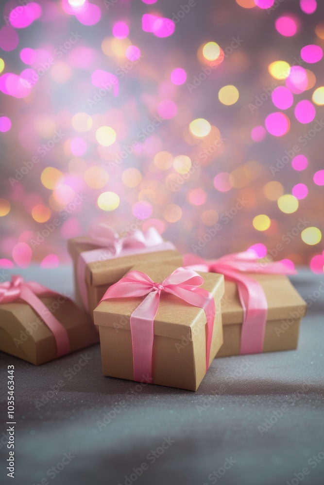 Lovely pink feminine tone gift box for Valentine’s Day, Mother's Day.