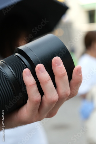 Close up eines Kamera Objektivs