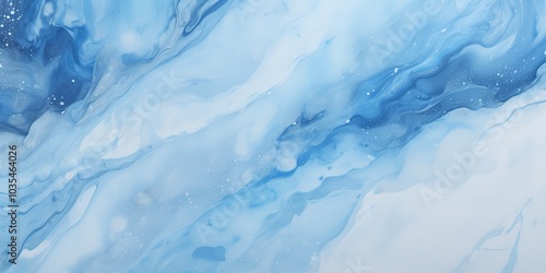 A blue wave with white splatters background.